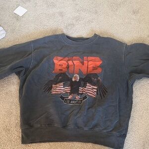 Anine Bing Women's Charcoal Crewneck Sweater with Eagle Graphic